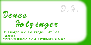 denes holzinger business card